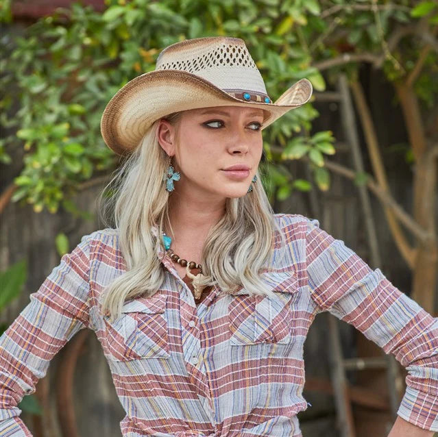 CH20-2288 Saddleback Ladies Western Straw Hat