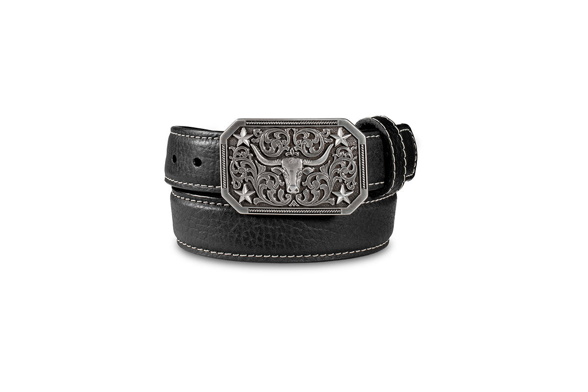 1201 3D Men's Longhorn Leather Western Belt