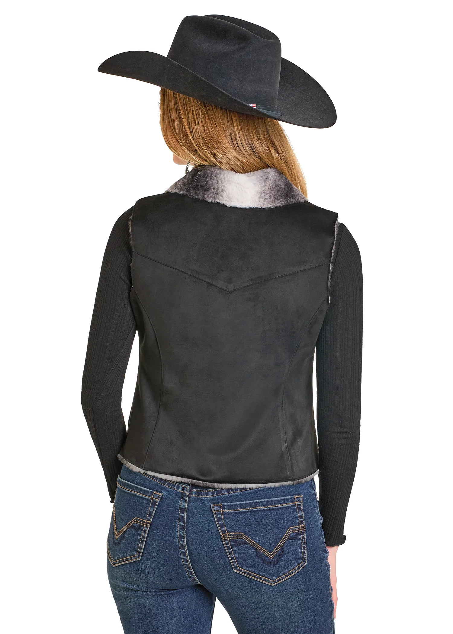 6868 Panhandle Lades Embroidered Microsuede Vest
