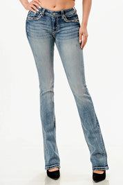 EB51903 Grace In LA Ladies Cross Bootcut Jeans
