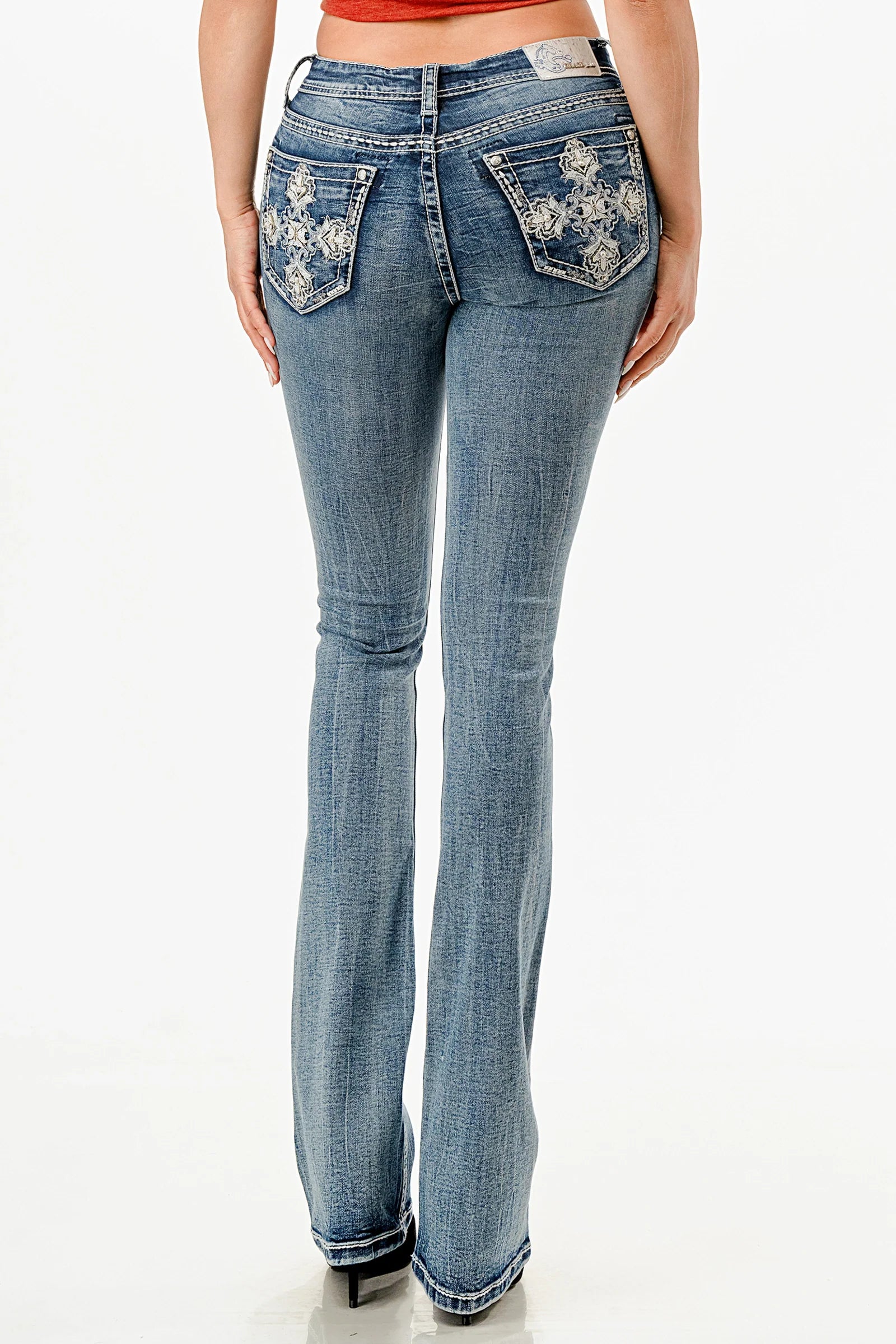 EB51903 Grace In LA Ladies Cross Bootcut Jeans