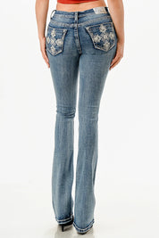 EB51903 Grace In LA Ladies Cross Bootcut Jeans