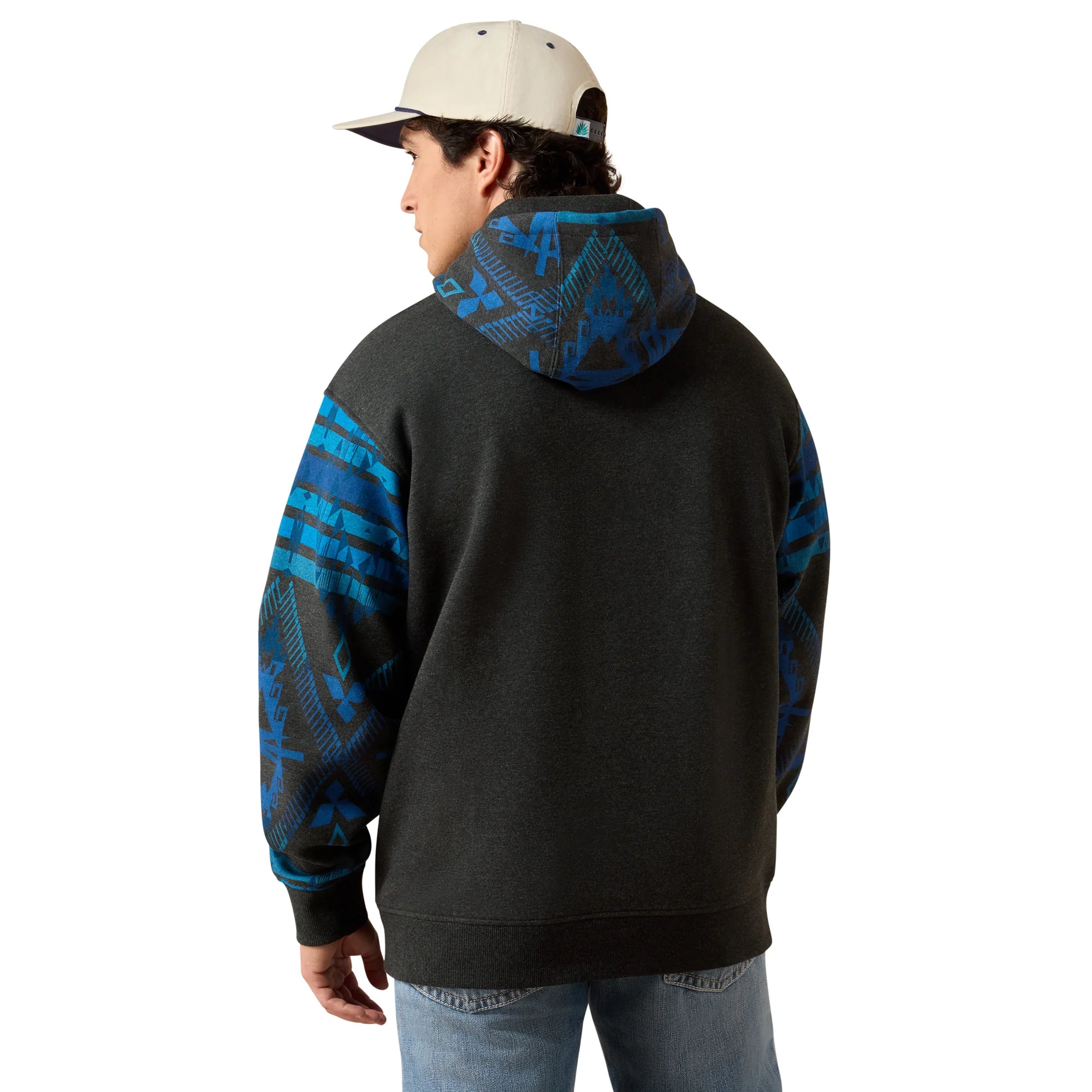 9636 Ariat Men's Southwestern Color Block Hoodie