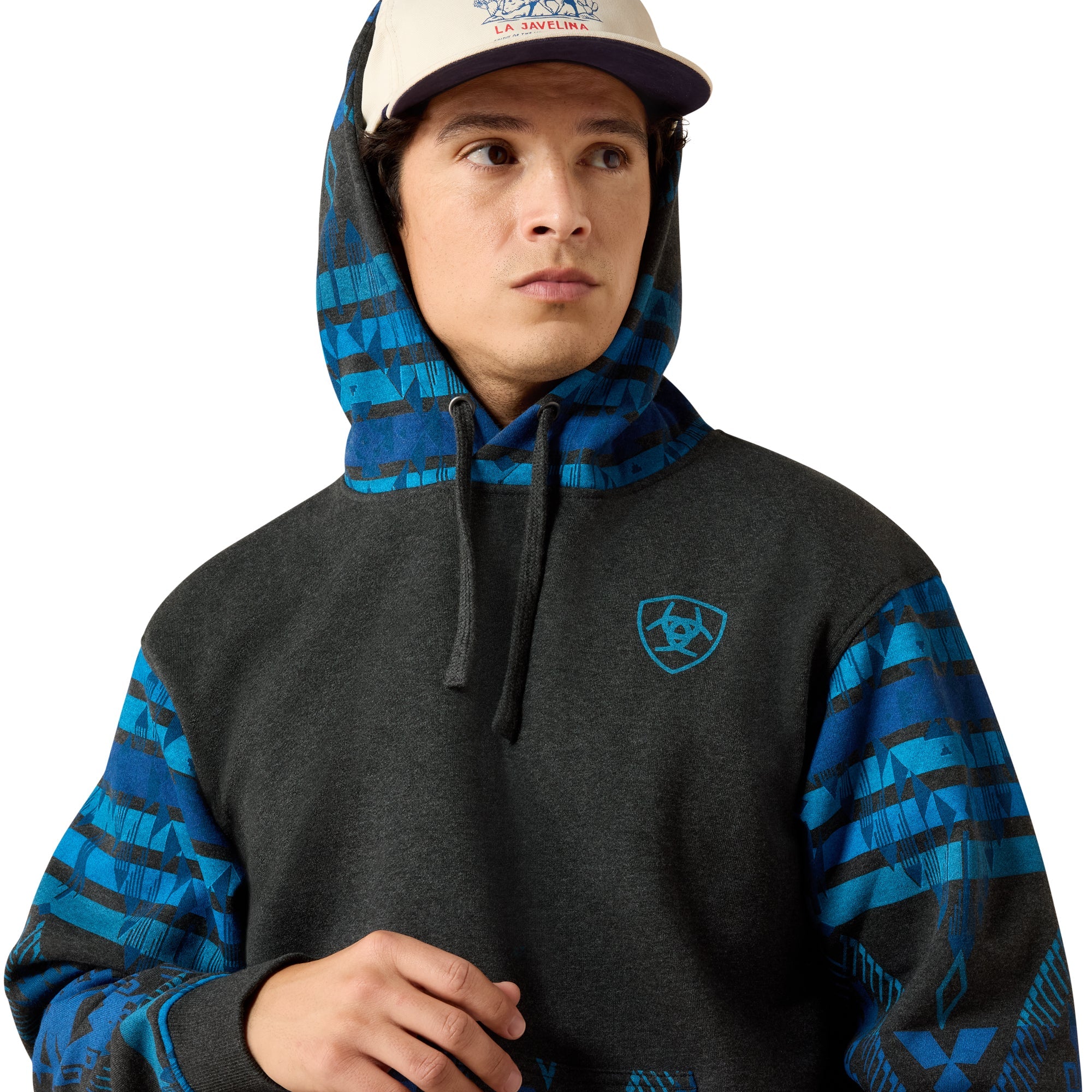 9636 Ariat Men's Southwestern Color Block Hoodie