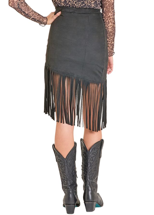 7793 Rock & Roll Ladies Asymmetrical Fringe Skirt