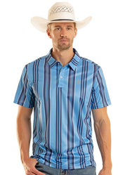 8728 Rock & Roll Men's Stripe Printed Polo