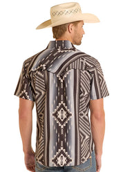 8681 Rock & Roll Men's TEK Ripstop Aztec Print Shirt