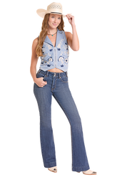 8832 Panhandle Ladies Floral Zip Up Vest