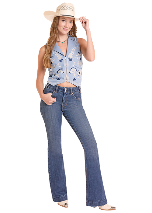 8832 Panhandle Ladies Floral Zip Up Vest
