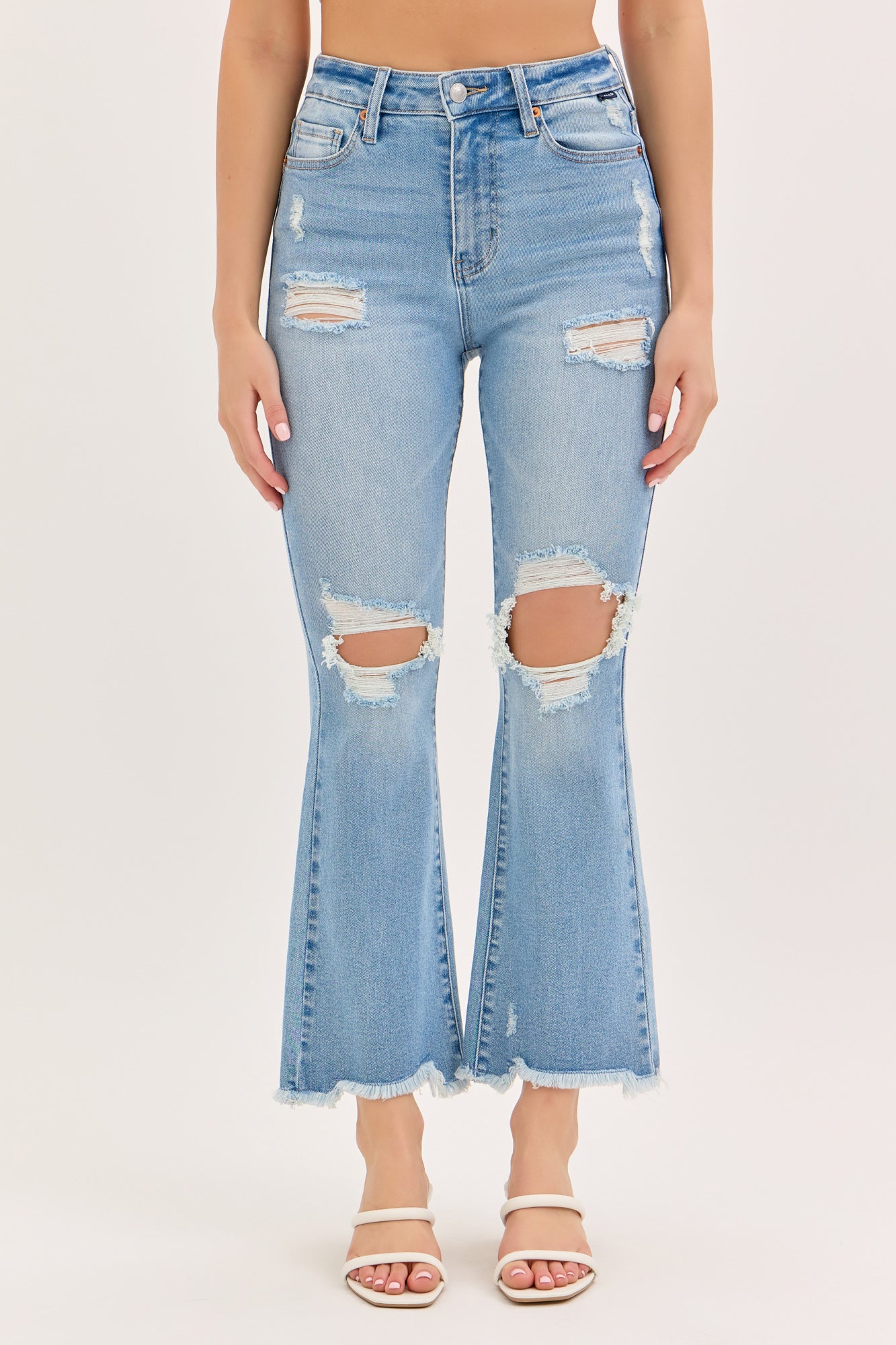 9624 Cello Ladies High Rise Crop Bootcut Jeans