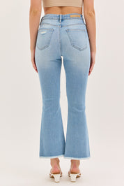 9624 Cello Ladies High Rise Crop Bootcut Jeans