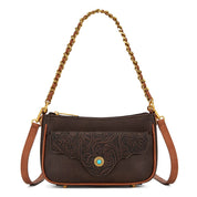 MW1362 Montana West Tooled Floral Chain Shoulder Crossbody Bag