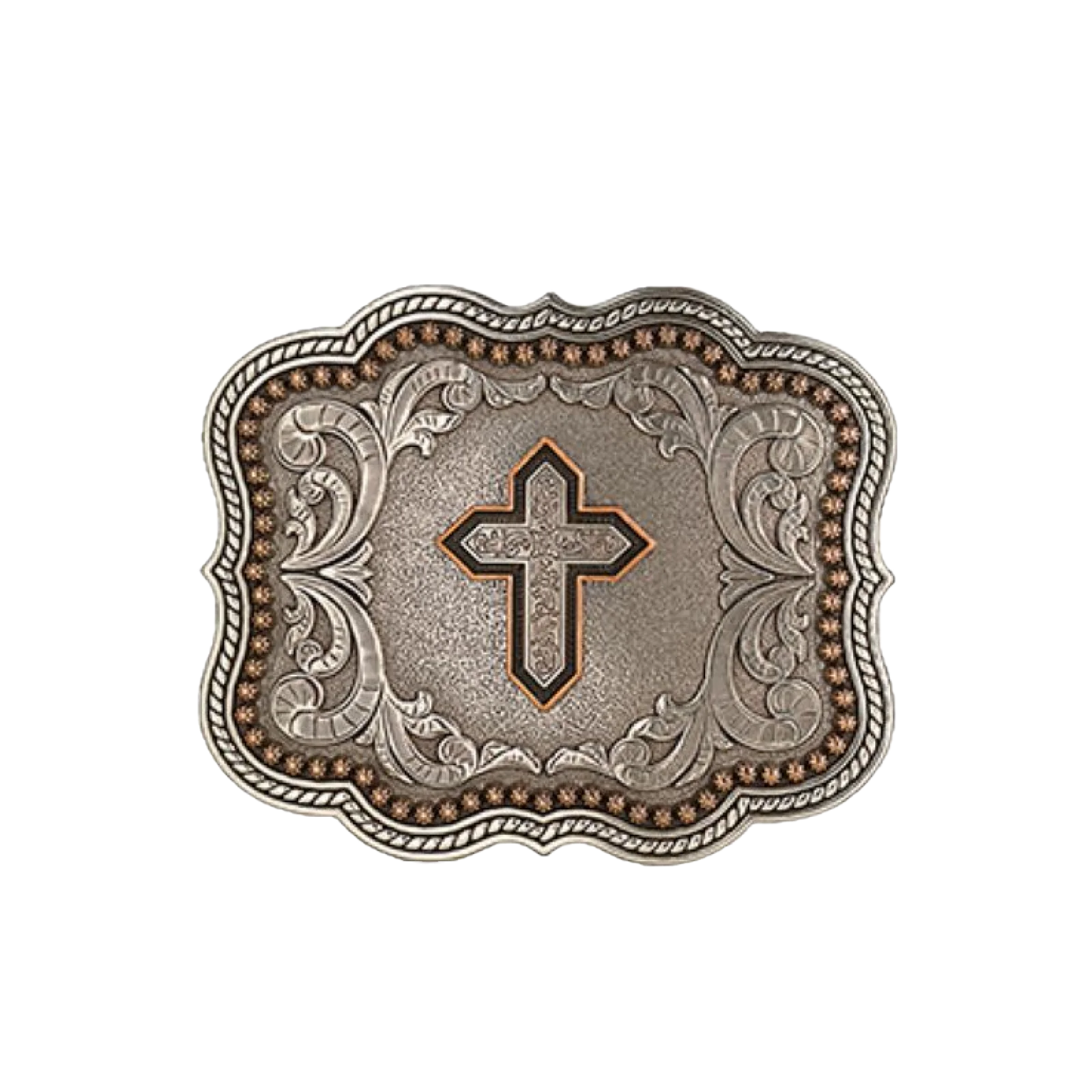 37911 Nocona Scalloped Copper Cross Buckle