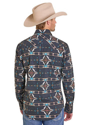 7629 Rock & Roll Men's Aztec Print Snap Shirt