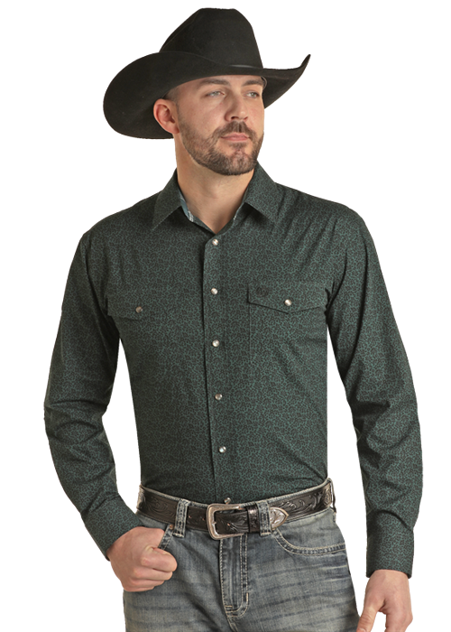 2616 Rock & Roll Men's Button Down Floral Shirt
