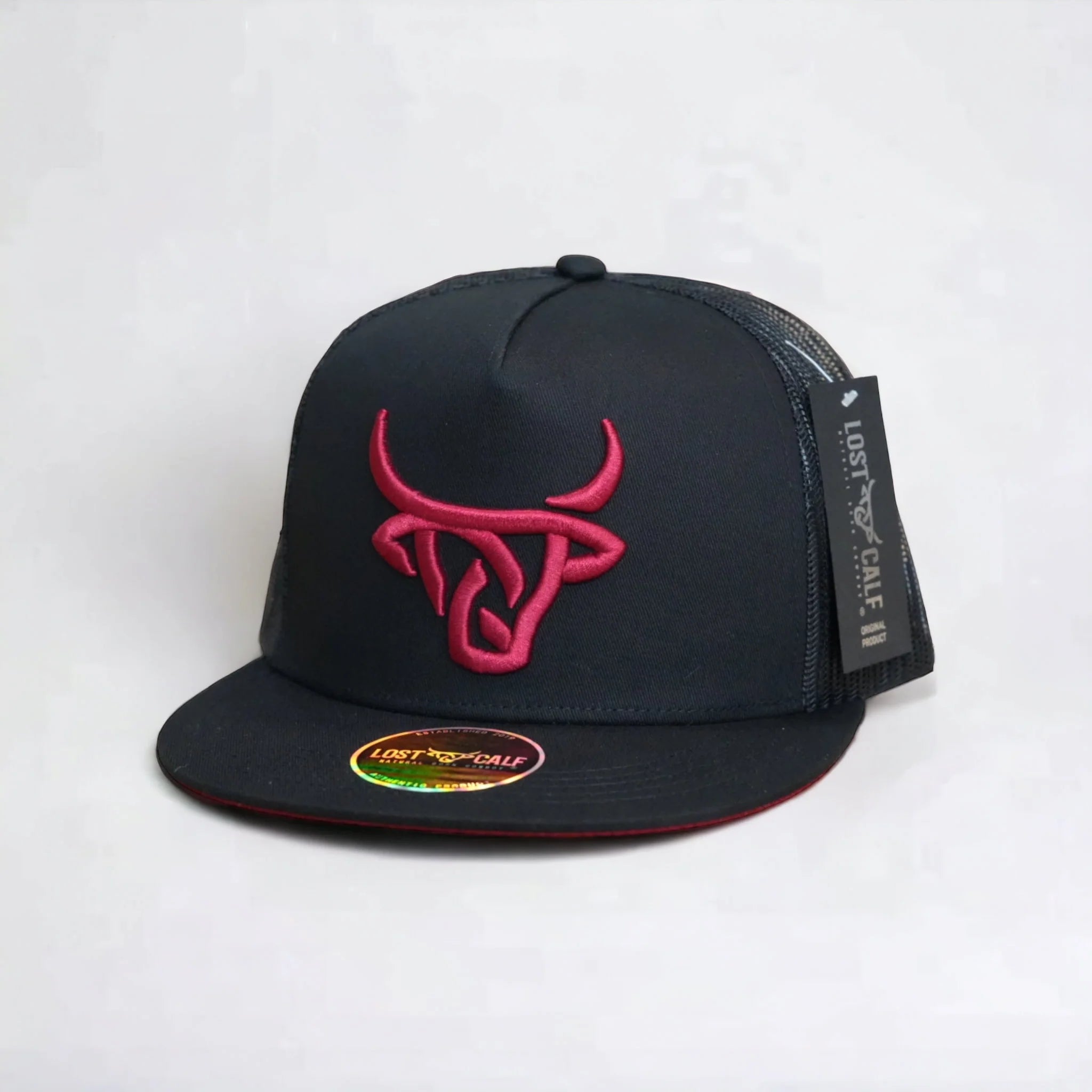 0810 Lost Calf Men's Burgundy Flat Snapback Cap