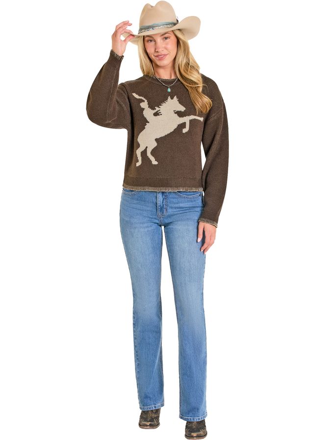 7819 Rock & Roll Ladies Horse Rider Sweater
