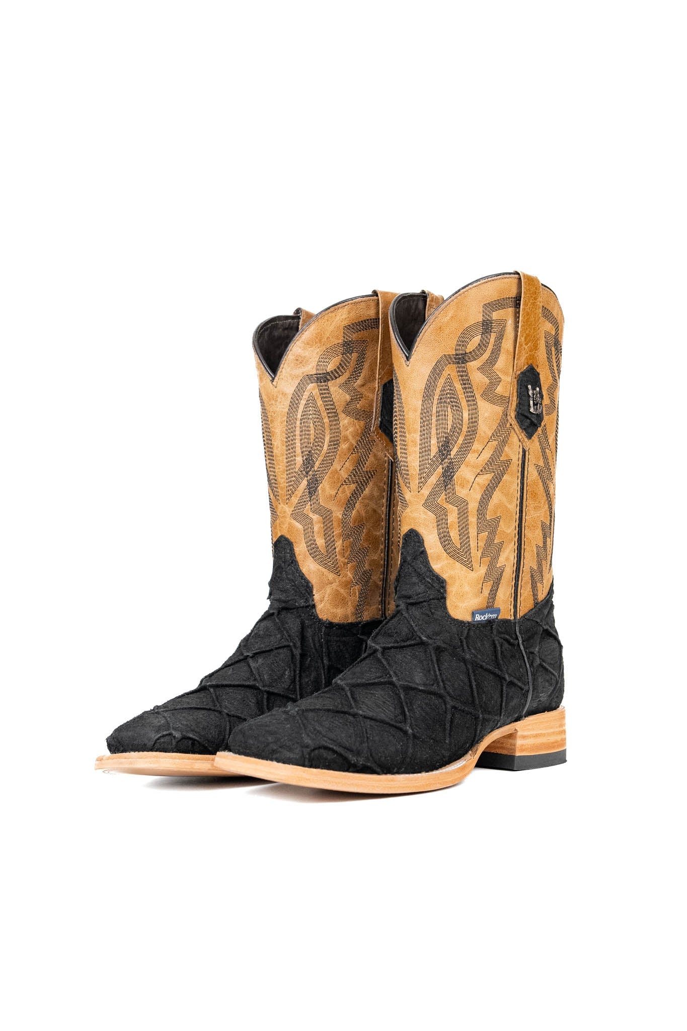 9238 Rock'em Men's Pirarucu Print Wide Square Boots