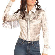 4517 Rock & Roll Ladies Satin Western Shirt