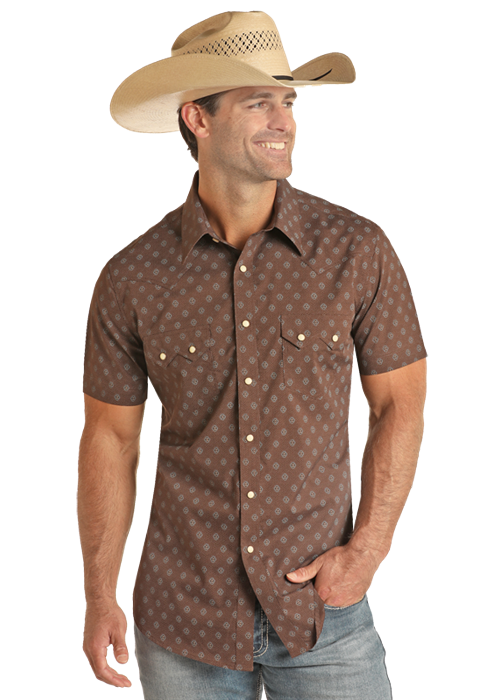 R0RF Rock & Roll Men's Short Sleeve Snap Shirt