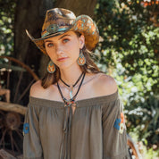 CA-2418 Stampede Evvie Bangora Straw Hat
