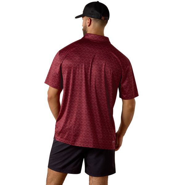3584 Ariat Men's Southwest Strip Print Short Sleeve Polo