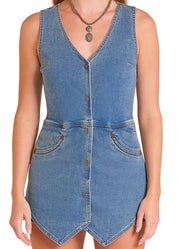 9106 Rock & Roll Ladies Sleeveless Vest Romper