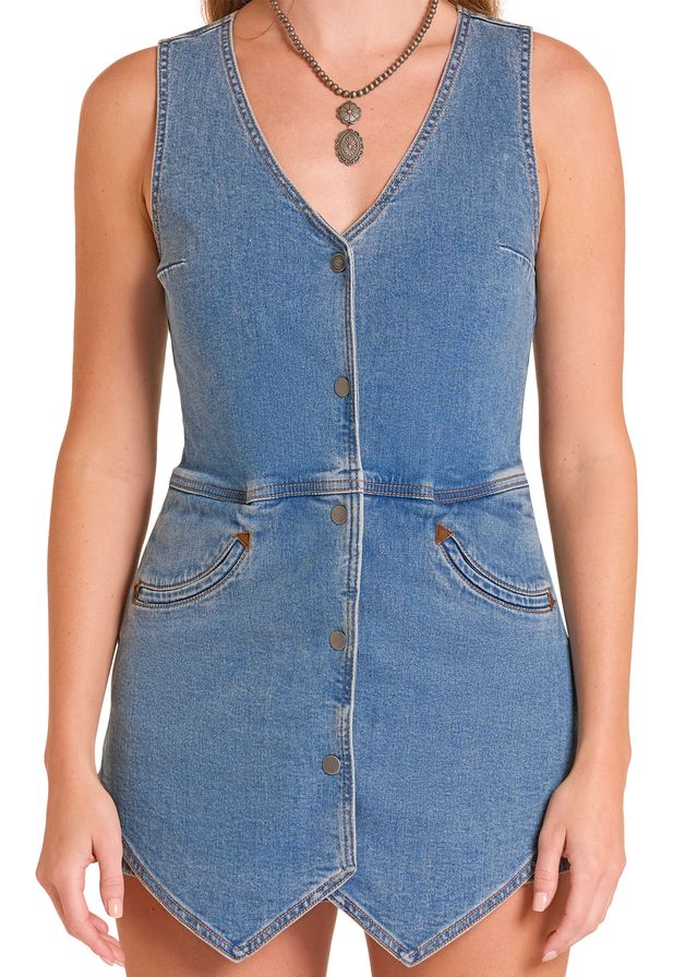 9106 Rock & Roll Ladies Sleeveless Vest Romper