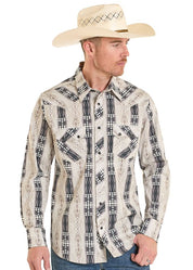 8301 Rock & Roll Men's Aztec Print Snap Shirt