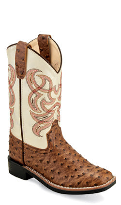 VB9174 Old West Children's Ostrich Print Boot