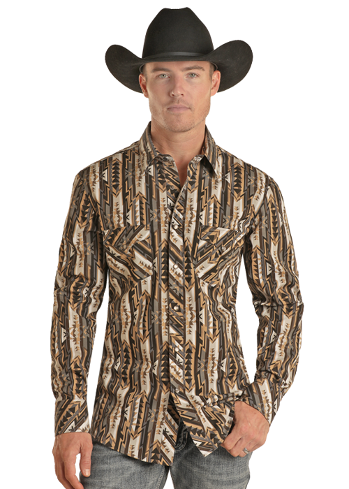 2522 Rock & Roll Men's Aztec Vintage Snap Shirt