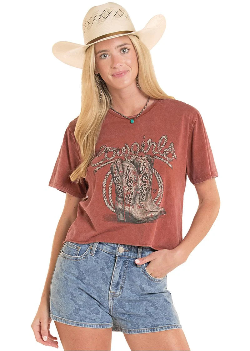 8886 Rock & Roll Ladies Cowgirl Graphic T-Shirt