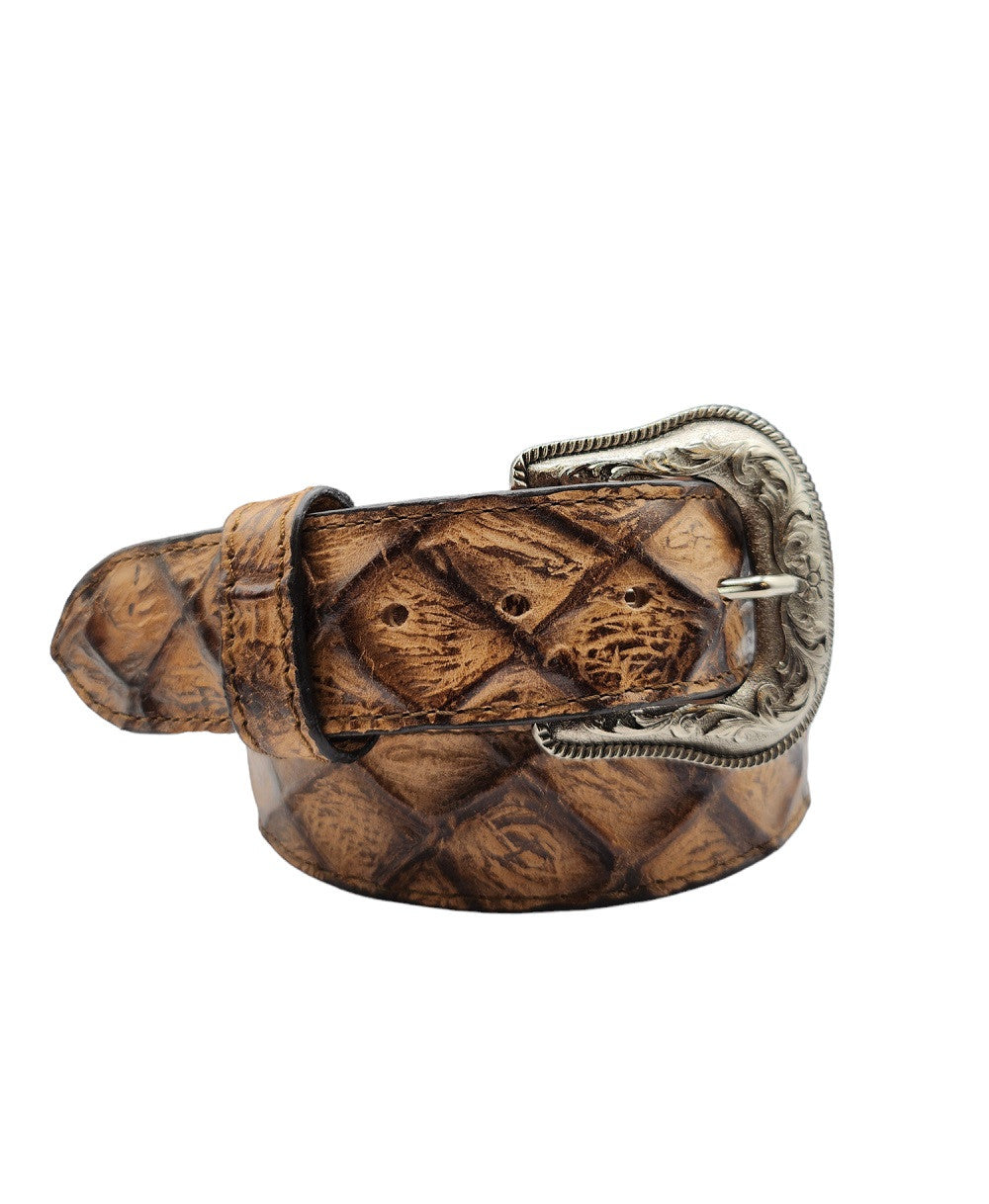1500 Roper Men's Pirarucu Print Leather Belt