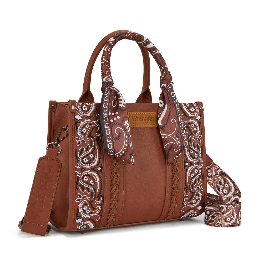 WG331 Wrangler Braided Paisly Tote Bag