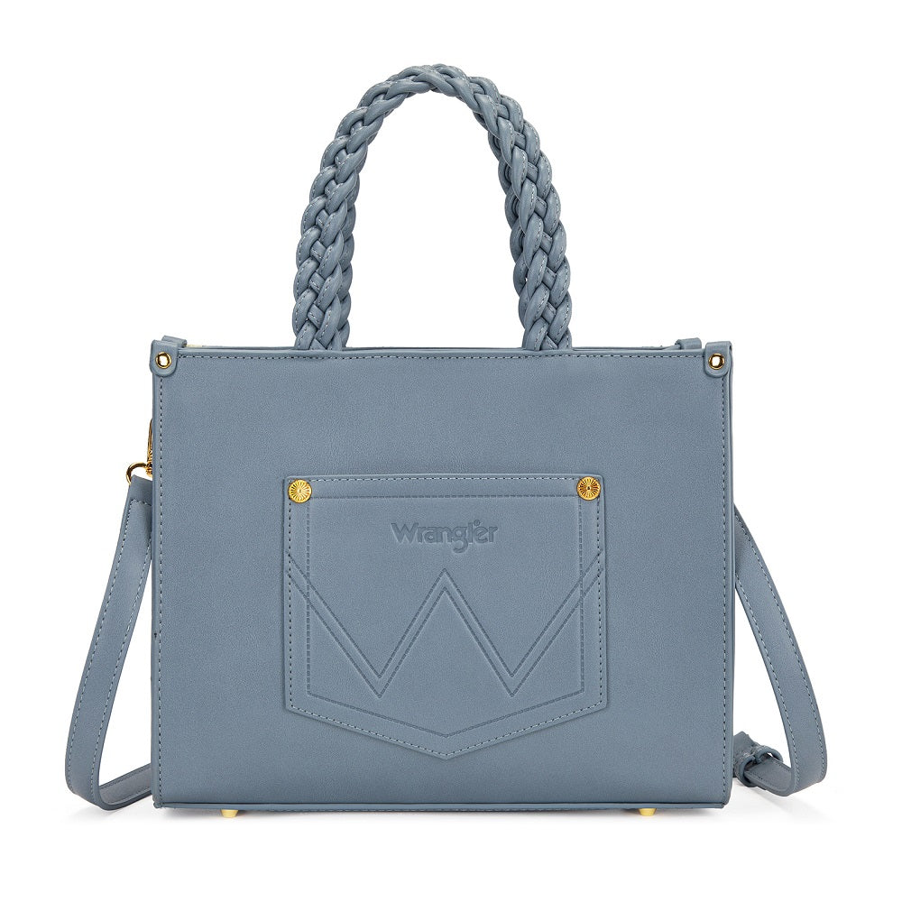 WG438 Wrangler Floral Print Braided Tote Bag