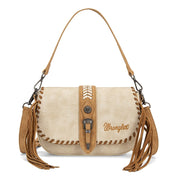 WG454 Wrangler Ladies Braided Tassel Saddle Crossbody Bag