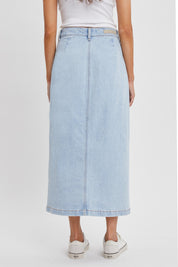 59181 Cello Ladies High Rise Button Up Slit Skirt
