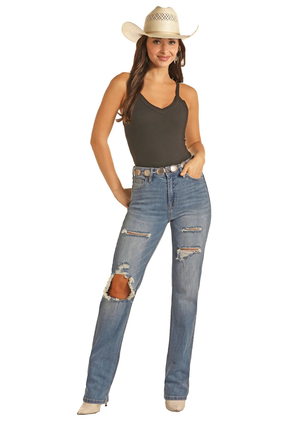 4040 Rock & Roll Ladies Modest Bootcut Jeans