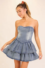 9432 Timing Ladies Western Charm Denim Dress
