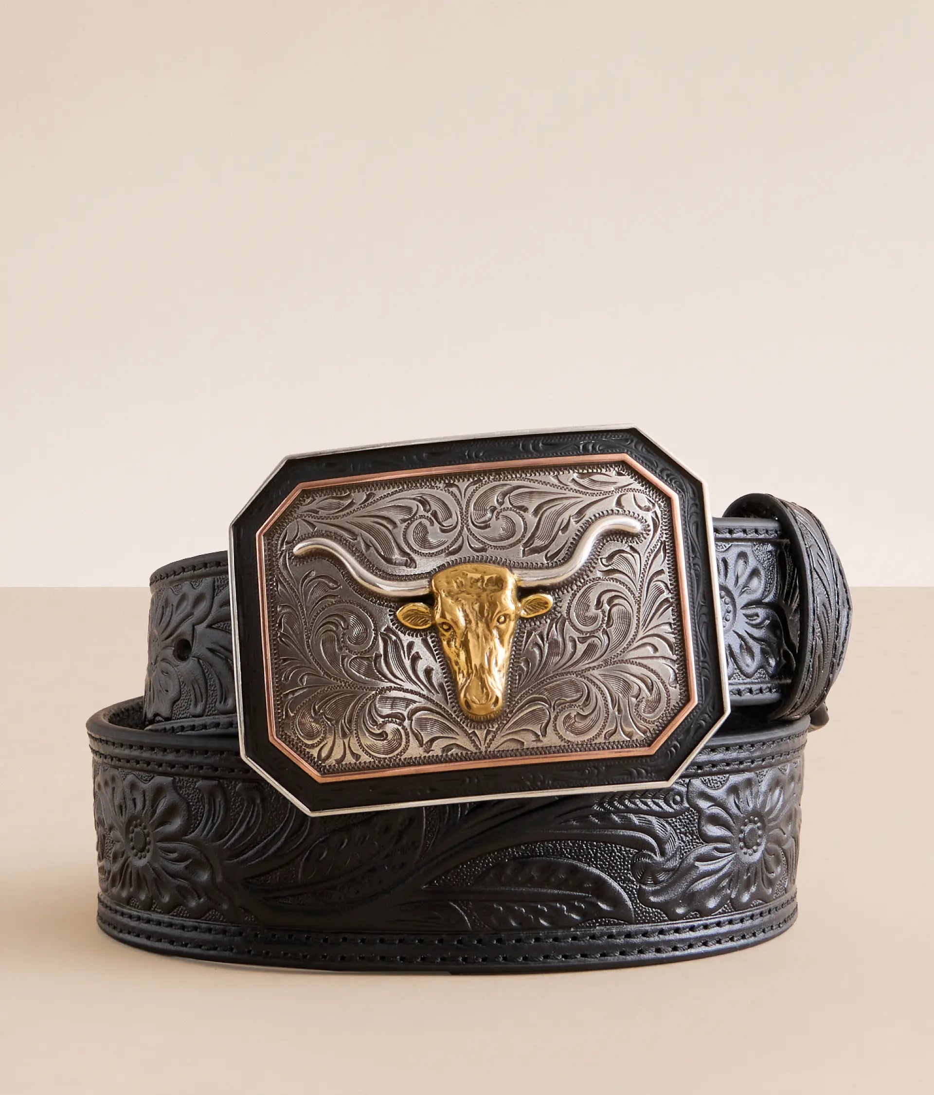 3201 Ariat Men's Steer Embossed Leather Belt