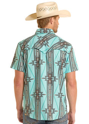 8682 Rock & Roll Men's TEK Ripstop Aztec Print Shirt