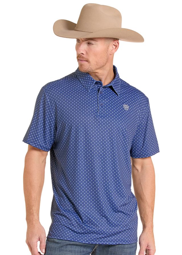 0049 Rock & Roll Men's Micro Geo Printed Polo