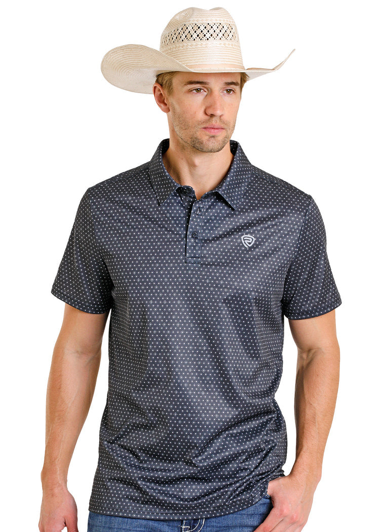 8331 Rock & Roll Men's Geo Print Polo