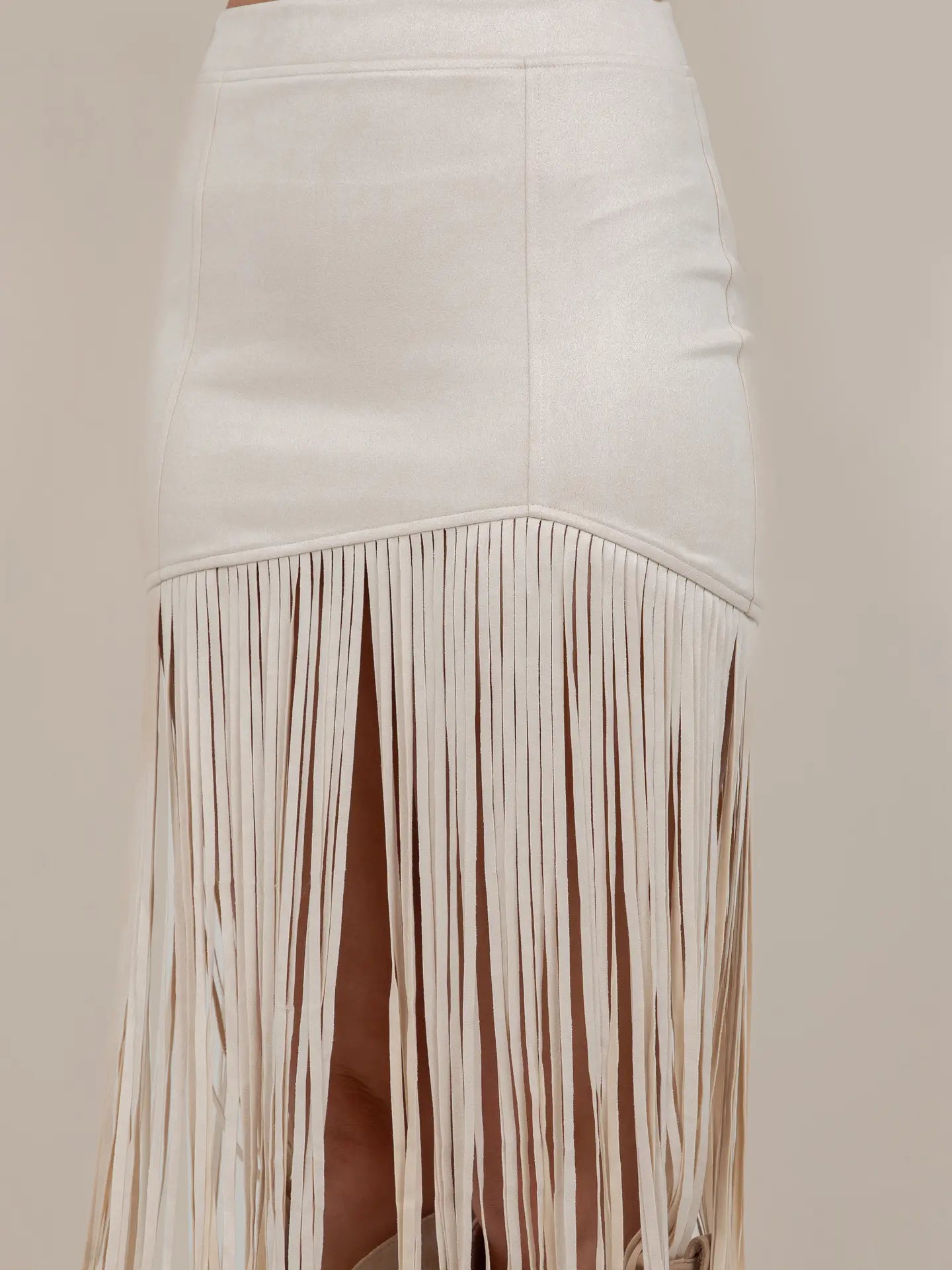 1231 Saints & Hearts Ladies Fringed Faux Suede Skirt