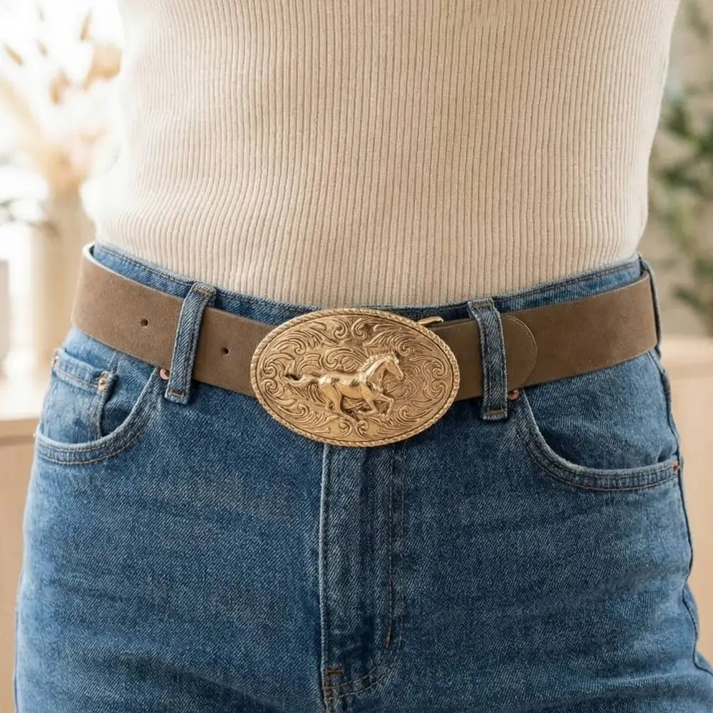 9278 Collections Ladies Engraved Horse Buckle Belt