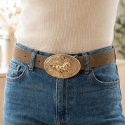 9278 Collections Ladies Engraved Horse Buckle Belt