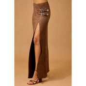 50829 Skylar Rose Ladies Western Faux Suede Maxi Skirt