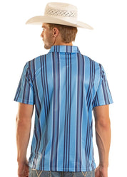 8728 Rock & Roll Men's Stripe Printed Polo