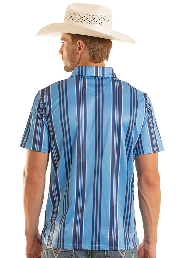 8728 Rock & Roll Men's Stripe Printed Polo