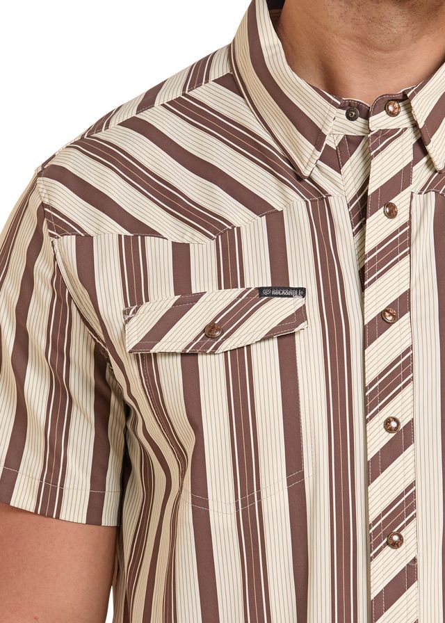 0087 Rock & Roll Men's Printed Stripe TEK Core shirt